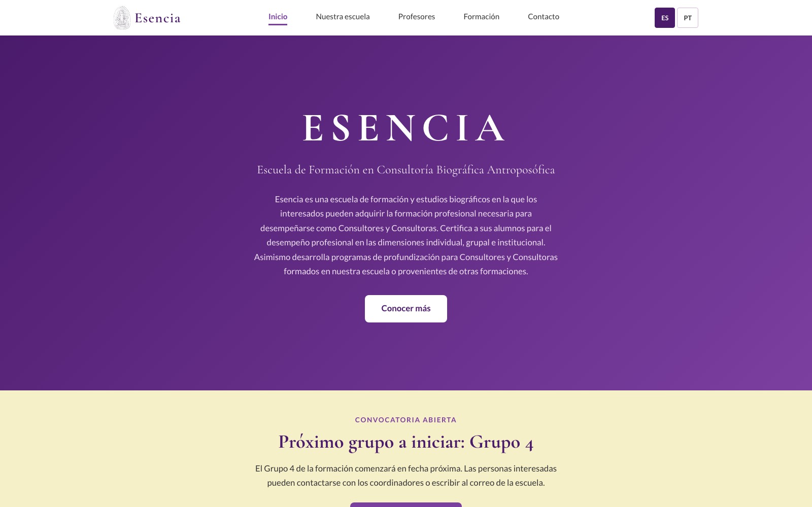 Captura de Escuela Esencia